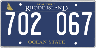 RI license plate 702067