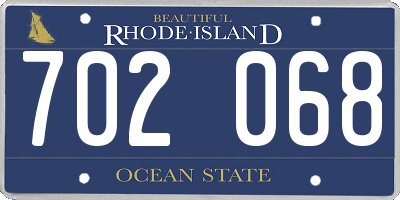 RI license plate 702068
