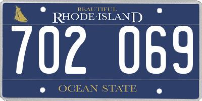 RI license plate 702069
