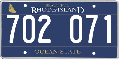 RI license plate 702071