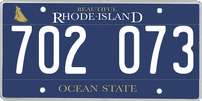 RI license plate 702073