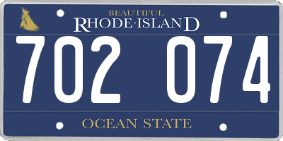RI license plate 702074