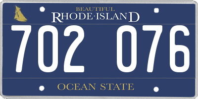 RI license plate 702076