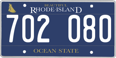 RI license plate 702080