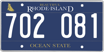 RI license plate 702081