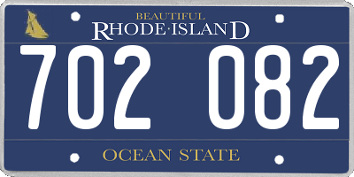 RI license plate 702082