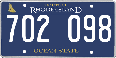 RI license plate 702098