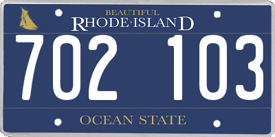 RI license plate 702103