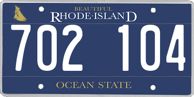 RI license plate 702104