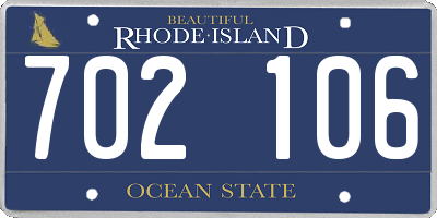 RI license plate 702106