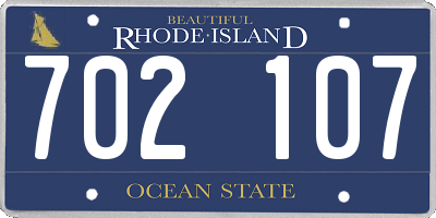RI license plate 702107