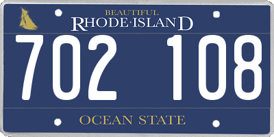 RI license plate 702108