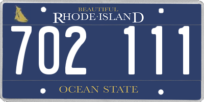 RI license plate 702111