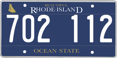 RI license plate 702112