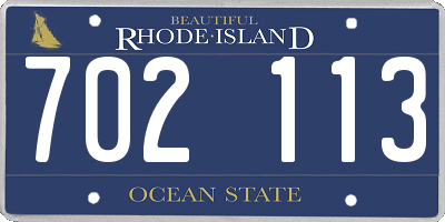 RI license plate 702113