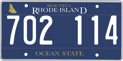 RI license plate 702114