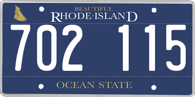 RI license plate 702115