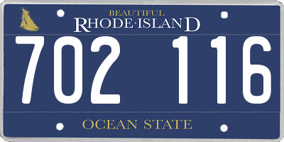 RI license plate 702116