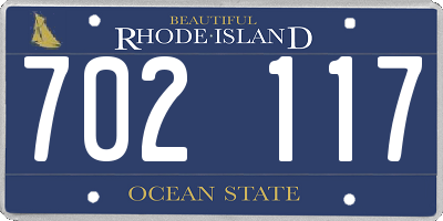 RI license plate 702117