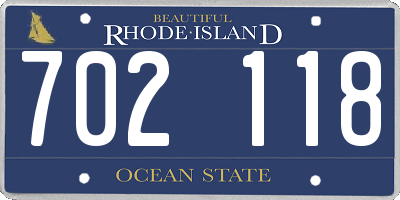 RI license plate 702118