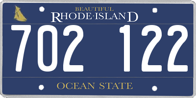 RI license plate 702122