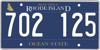 RI license plate 702125