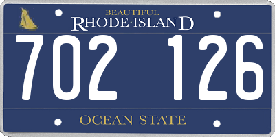 RI license plate 702126