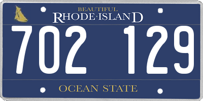 RI license plate 702129