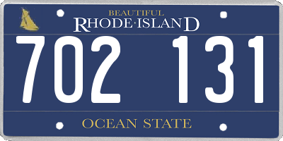 RI license plate 702131
