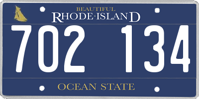RI license plate 702134