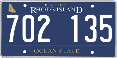 RI license plate 702135