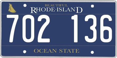 RI license plate 702136