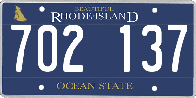 RI license plate 702137