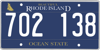 RI license plate 702138