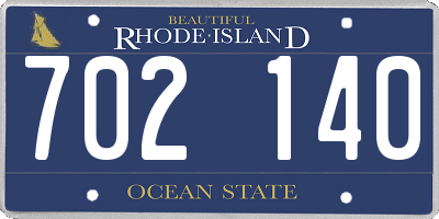RI license plate 702140