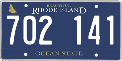RI license plate 702141