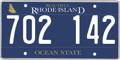 RI license plate 702142