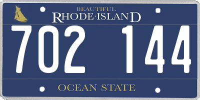 RI license plate 702144