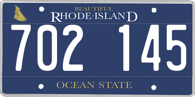 RI license plate 702145