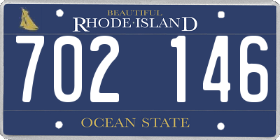 RI license plate 702146