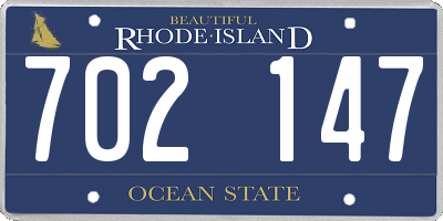 RI license plate 702147
