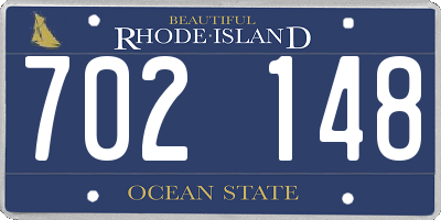 RI license plate 702148