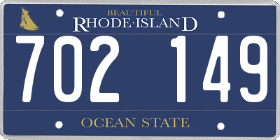 RI license plate 702149