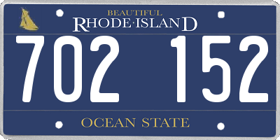 RI license plate 702152