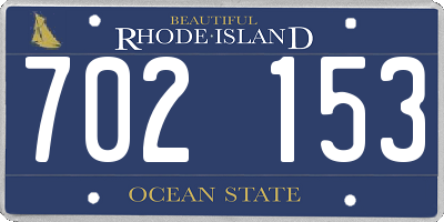 RI license plate 702153