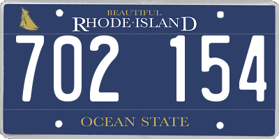 RI license plate 702154