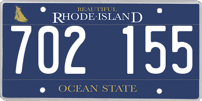 RI license plate 702155