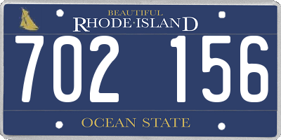 RI license plate 702156