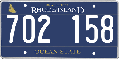 RI license plate 702158