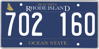 RI license plate 702160